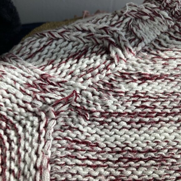 VTG Campus Cable Knit Sweater Academia Unisex Slouchy Acrylic Chunky Sz M - Picture 13 of 14